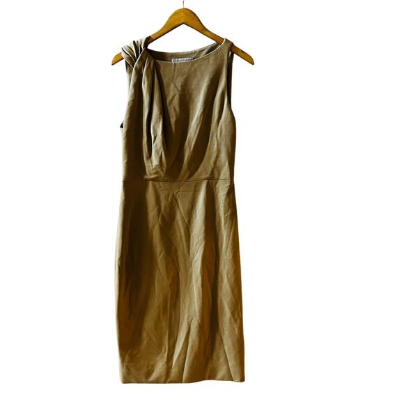 Jason Wu Sleeveless Draped Detail Sheath Dress Size 10 Tan - Picture 8 of 8